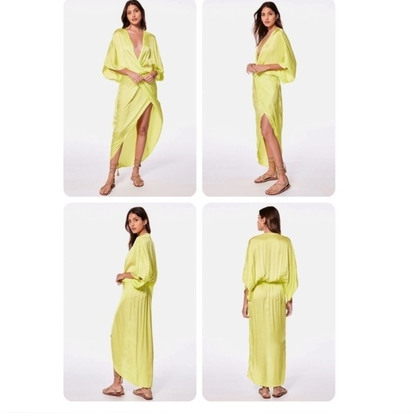 NWT Young Fabulous Broke Neon Wrap Maxi Dress Mermaidcore Siren Resort Vacay - Picture 15 of 15